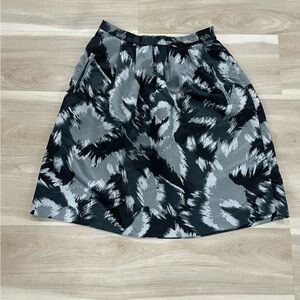 Michael Kors Black and Gray A-Line Skirt